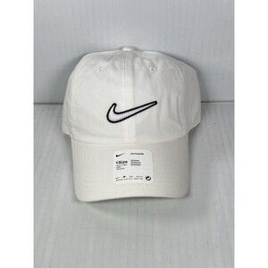 Nike Essential Swoosh Logo Heritage 86 Adult Unisex Hat Cap White Adjustable NEW